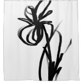 Rideaux De Douche Orchidée Blanc : Abstrait blanc et noir (Devant)