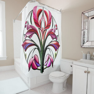 Rideaux De Douche Orchidée métallique : une extravagance rose et jau