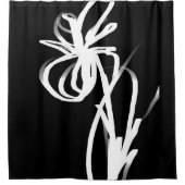Rideaux De Douche Orchidée Noir : Abstrait noir et blanc (Devant)
