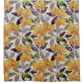 Rideaux De Douche Orchidées jaunes oranges. (Devant)