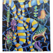 Rideaux De Douche Orchidées tropicales en aquarelle (Devant)