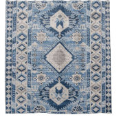 Rideaux De Douche Oriental Antique Bleu Kilim Rug (Devant)