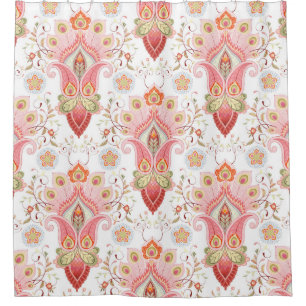 Rideaux De Douche Oriental Flair : Damask Peacock Paisley