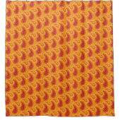 Rideaux De Douche Oriental Orange Perse Motif Paisley (Devant)