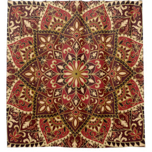 Rideaux De Douche Oriental Red : Tapis floral vintage