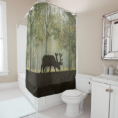 Rideaux De Douche Orignaux dans l'illustration de forêt (En situation)