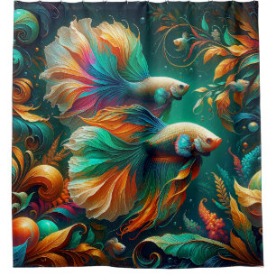 Rideaux De Douche "Ornate Betta Fish Imaginaire Art"