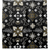 Rideaux De Douche Ornate black and white floral pattern  (Devant)