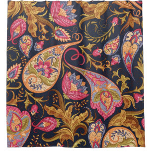 Rideaux De Douche Ornate Paisley : Élégant Motif sans joint.