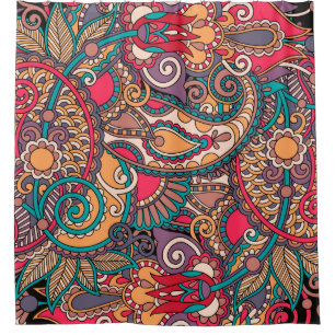 Rideaux De Douche Ornement floral Paisley coloré