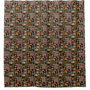 Rideaux De Douche Ornement traditionnel ethnique africain, patte tri