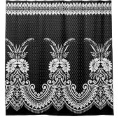 Rideaux De Douche Ornements en dentelle noir et blanc 1_GC (Devant)