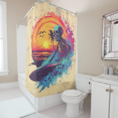 Rideaux De Douche Os à marée Surf crâne (En situation)