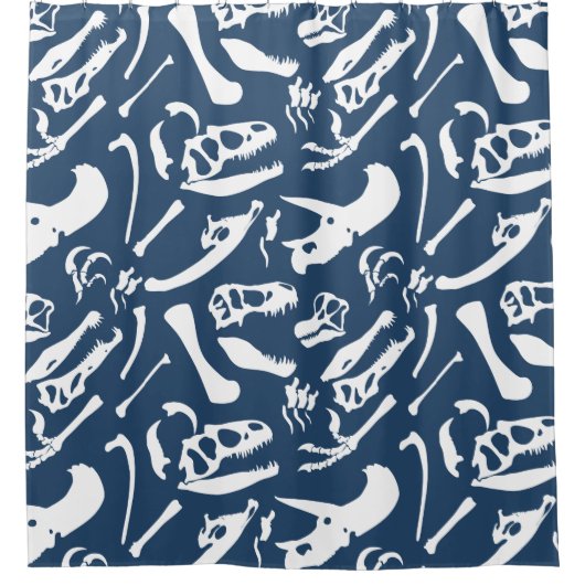 Rideaux De Douche Os de dinosaure (bleu) (Devant)