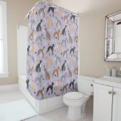 Rideaux De Douche Os et pattes de chien gris italien (En situation)