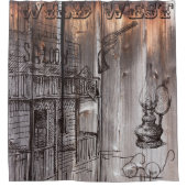 Rideaux De Douche Ouest sauvage de bois-d'Amérique rustique (Devant)