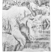 Rideaux De Douche Ours blanc et eau (Devant)