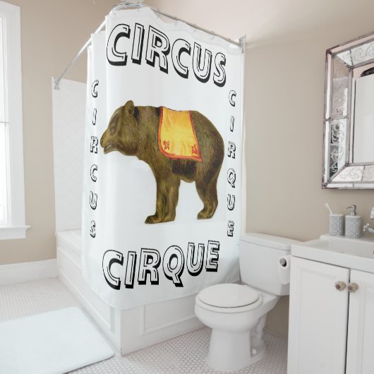 Rideaux De Douche Ours de cirque vintage (En situation)