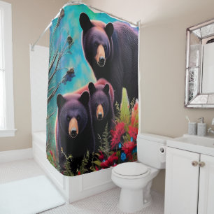 Rideaux De Douche Ours de Momma et petits