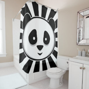 Rideaux De Douche Ours de panda géant - Adorable panda blanc noir