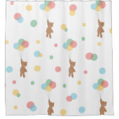 Rideaux De Douche Ours en peluche avec ballons (Devant)