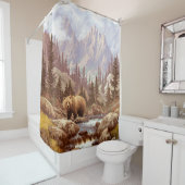 Rideaux De Douche Ours grizzli dans les Rocheuses / AF-006bear, g (En situation)