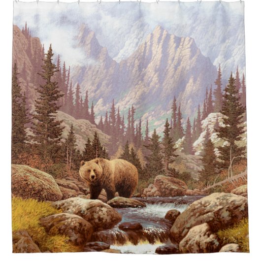Rideaux De Douche Ours grizzli dans les Rocheuses / AF-006bear, g (Devant)