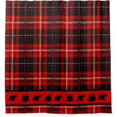 Rideaux De Douche Ours noir cabine rouge Plaid (Devant)