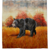 Rideaux De Douche Ours noir en forêt d'automne (Devant)