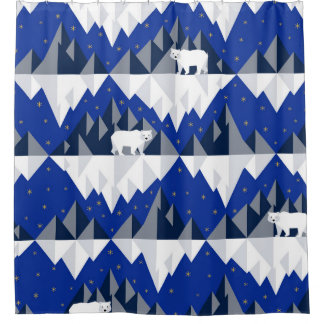 Rideaux De Douche Ours polaire sur Iceberg Motif sans couture.