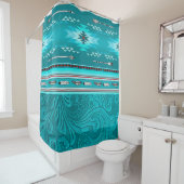 Rideaux De Douche Outil en cuir Turquoise Tribal Navajo (En situation)