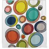 Rideaux De Douche Ovales modernes du milieu du siècle (Devant)