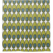 Rideaux De Douche Ovales verts et gris récurrents (Devant)