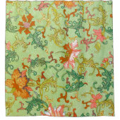 Rideaux De Douche Owen Jones Floral Pattern Vert Arrière - plan (Devant)