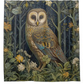 Rideaux De Douche Owl Forest, William Morris Style (Devant)