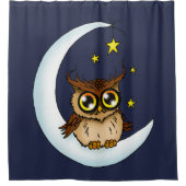 Rideaux De Douche Owl Moon Blue Cute Stars (Devant)