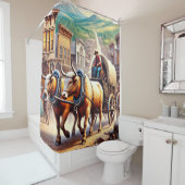 Rideaux De Douche Oxen et Panier (En situation)