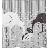 Rideaux De Douche Oyster-Catcher - Silhouette - Gris monochrome (Devant)