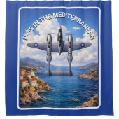 Rideaux De Douche P-38 Lightning au-dessus de la Méditerranée (Devant)