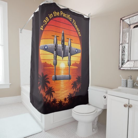 Rideaux De Douche P-38 Lightning dans le Pacifique (En situation)