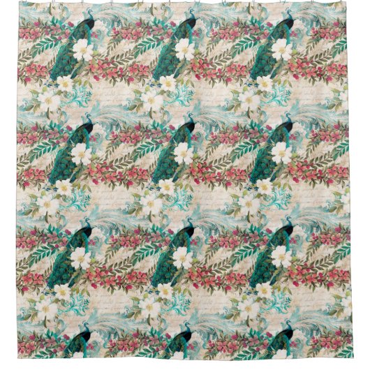 Rideaux De Douche Pacock Floral (Devant)