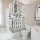 Rideaux De Douche Page de journal avec publicité antique (En situation)