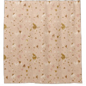 Rideaux De Douche Pailleté Rose Simple  (Devant)