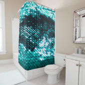Rideaux De Douche Paillette vert foncé texture brillante (En situation)
