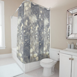 Rideaux De Douche Paillettes argentées scintillantes glamour moderne