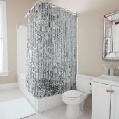Rideaux De Douche Paillettes d'argent, arrière - plan glamour sans s (En situation)