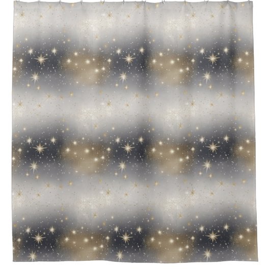 Rideaux De Douche Paillettes dorées et argentées chic (Devant)