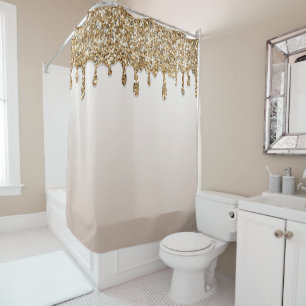 Rideaux De Douche Paillettes dorées goutte glamour fille tendance sc