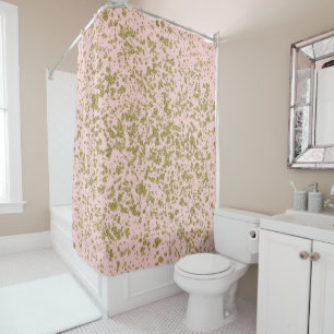 Rideaux De Douche Paillettes rose et or modernes et glamour