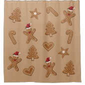 Rideaux De Douche pain d'épices - Formes de biscuits de Noël sur Bro (Devant)